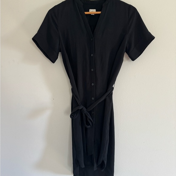 Black, Knee-High Dress w Belt - Picture 1 of 5
